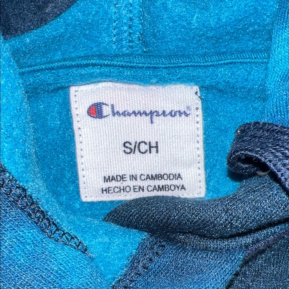 Champion Unisex Blue Tie-Dye Sweater Womens size Small - Picture 5 of 8